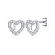 thumbnail image 1 of Pendientes de botón de corazón inicial Silvora para mujeres y niñas plata esterlina letra L con Zirconia cúbica, 1 of 8