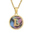 thumbnail image 1 of 26 English Letters (A-Z) Necklace For Women Titanium Steel Stainless Steel Pendant Necklace Pearl Shell Oil Drop Necklace As Gift For Wife , Daughter, Friend, 1 of 8