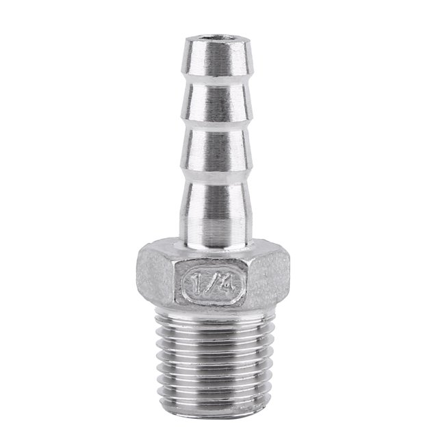 Ccdes Adaptateur de Queue de Tuyau, Acier Inoxydable SS304 Tuyau de Filetage Mâle Raccord de Queue de Tuyau de Barbillon BSP 1/8 3/4, Connecteur de Tuyau de Barbillon