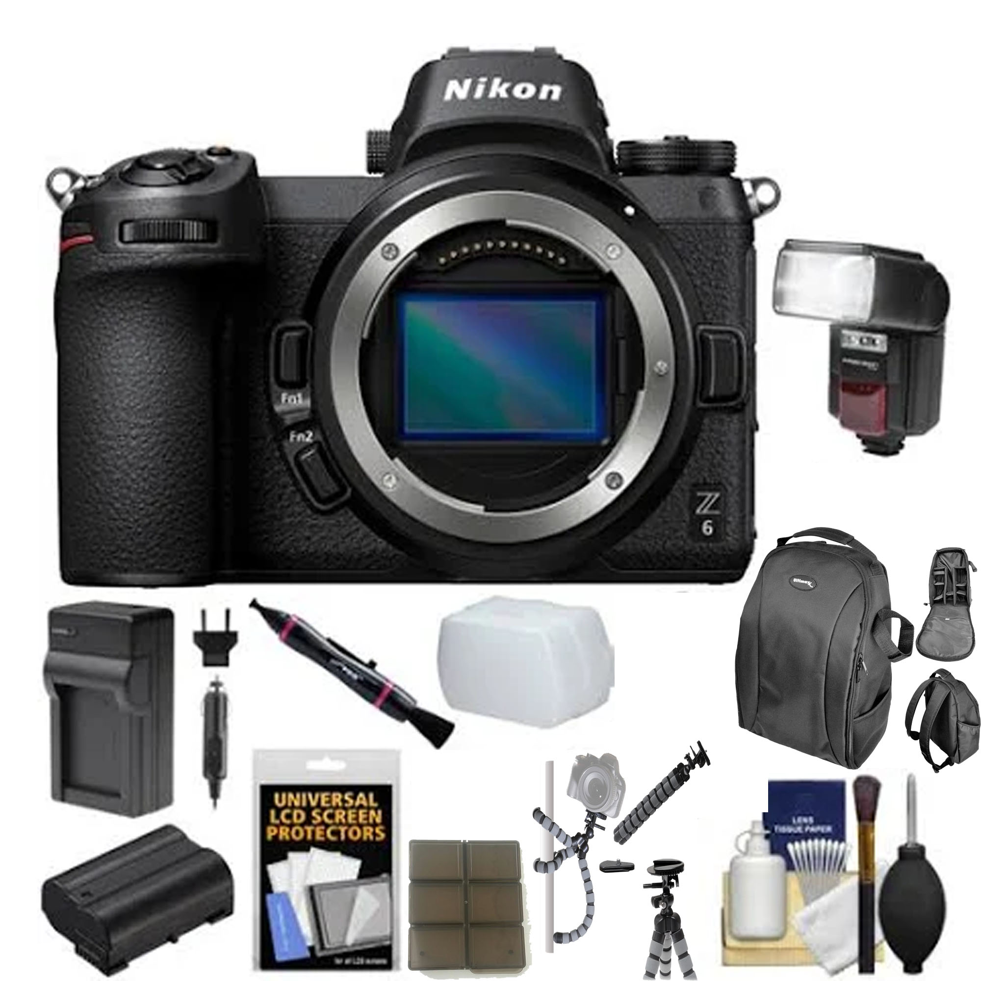 Nikon Z6 Mirrorless Digital Camera (Body Only) with Backpack   Flash   Battery   Charger   Kit USA - image 1 of 1