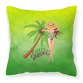 thumbnail image 1 of "Treasures BB7452PW1818 Hello Summer Lady in Swimsuit Fabric Decorative Pillow Patio-Furniture-Pillows, Multicolor" Caroline's Treasures BB7452PW1818, 1 of 1