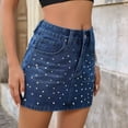 thumbnail image 5 of Tqcoqu Denim Jeans Mini Skirt for Women Low Rise Micro Skort 2026 Summer Y2k Skirts Trendy Skirt,Dark Blue Women's S-XXL, 5 of 6