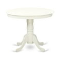 thumbnail image 4 of East West Furniture Antique 3-piece Dining Set w/ Round Table in Linen White, 4 of 7