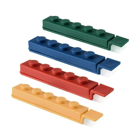 

Justhard 4pcs Large Food Bag Sealing Clip Set Food Fresh-keeping Clamp Sealer for Kitchen Colorful Reusable Sealing Clips