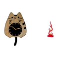 thumbnail image 1 of Reloj de pared con forma de llama felina, adorno silencioso y moderno, ideal para la cocina, la oficina o como regalo para amigos o para inauguración, 1 of 8