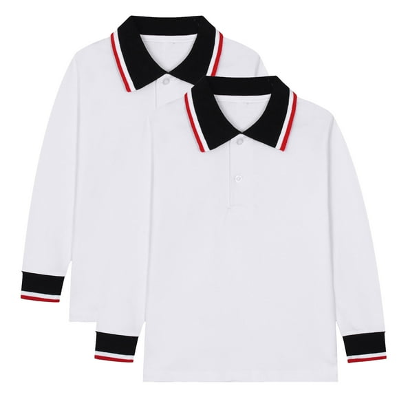 REDARER 2-Pack School Uniform Tagless Polo Tshirt for Little Boys & Big Boys - for Little Boys & Big Boys,Size 6-7 Years