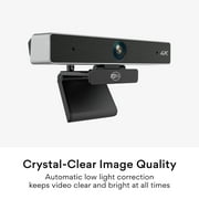 MEE audio 4K Ultra HD Professional Webcam with Wide Angle Lens, 4x Digital Zoom, and Dual Active Noise Cancelling Microphones for Conference Use