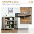 thumbnail image 3 of HOMCOM Accent Sideboard, Serving Storage Buffet Cabinet with 2 Open Components, Glass Door Cabinet and Adjustable Shelf, Oak, 3 of 9