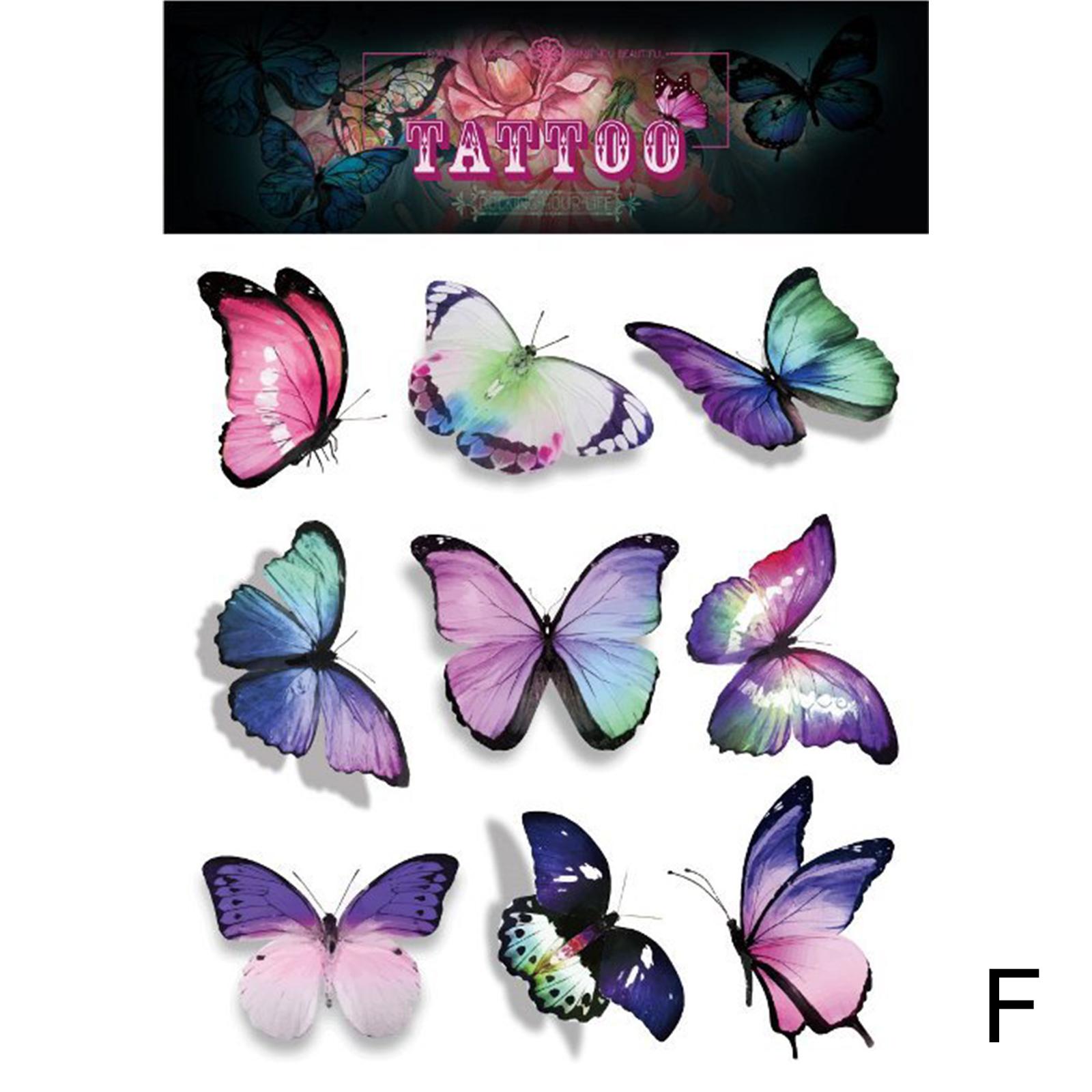 24 Kinds Colorful Butterfly Temporary Tattoos Sticker Waterproof Butterfly Fake Tattoos Lovely