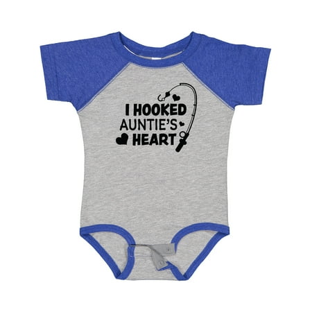 

Inktastic I Hooked Auntie s Heart with Fishing Rod Gift Baby Boy or Baby Girl Bodysuit