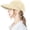 Beige, variant on Sun Hats for Women, 2 in 1 Zip-Off Wide Brim UPF 50+ Ponytail Visor Hat