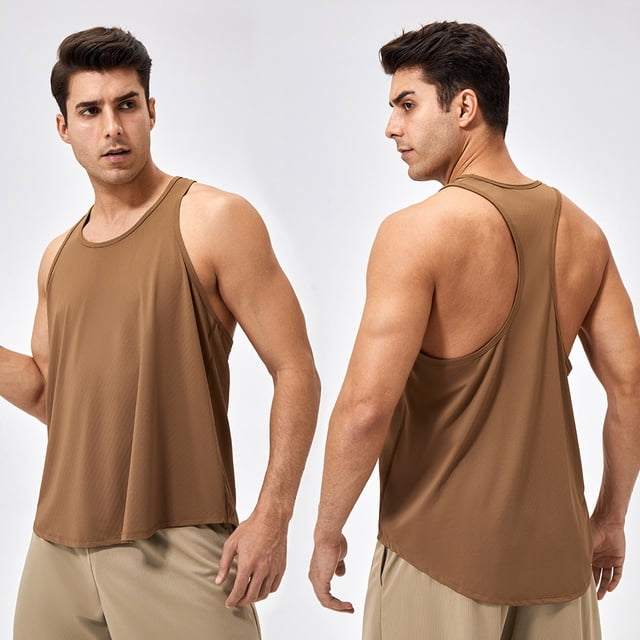 pstuiky Camisetas sin mangas para hombre, Camiseta deportiva de fitness de color liso para hombre, moderna y de ocio. Tops elegantes para mujer m
