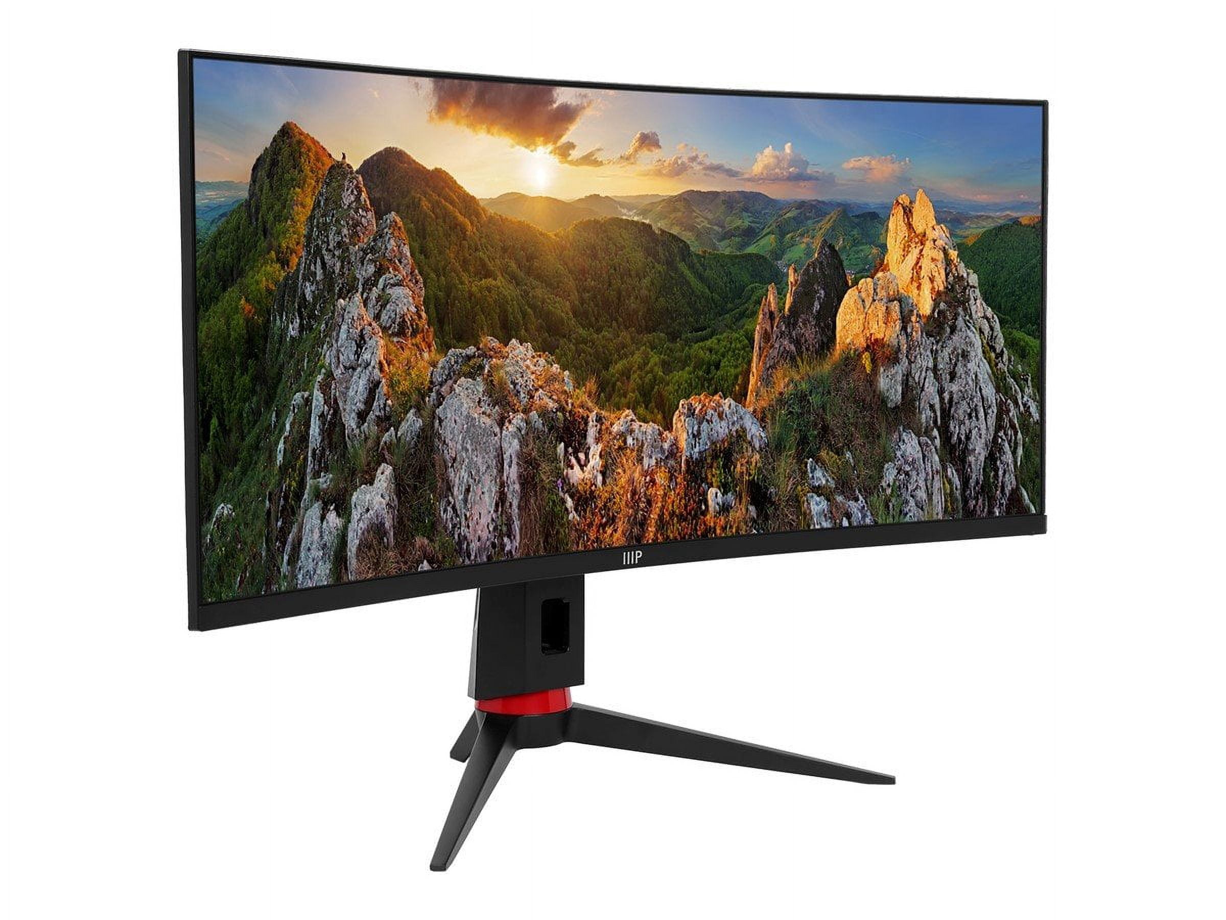 CrystalPro by Monoprice 34" Curved 1000R Ultrawide 1440P Monitor, 3440 x 1440P @ 165 Hz, 2ms (OD) VA Panel with USB Type‑C PD 65W and Height‑Adjustable Stand for Business & Gaming