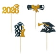 thumbnail image 2 of GeBuSn 2026 Graduation Cake Toppers - 24PCS Graduations Cap Diploma Congrats Grad Cake Decorations for 2026 High School College Senior Graduation Supplies (G), 2 of 5