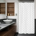 thumbnail image 4 of Stall Small RV Gray White Grey Bathroom Shower Curtain Liner 36Wx72H Inch Half Single Narrow Walkin Standing Little Size Dorm Chevron Herringbone Geometric Tiny Fabric Polyester Waterproof, 4 of 5