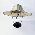 thumbnail image 7 of Hzzsbu Foldable Straw Hat Fishing Sun Cap Travel Panama Hat Drawstring Woven Cap Wide Brim Rattan Hat Chinese Farmer Hat, 7 of 7