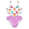 thumbnail image 1 of Aayomet Little Child Girls Cute Cartoon Pattern Swimsuit Onesie Ruffle Bathing Suit Girls Swimwear Bathing (Purple, 4 Years), 1 of 5