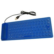 Foldable USB Wired Keyboard - Portable Keyboard with 85-key, Waterproof and Dustproof,Lightweight, Portable and Easy To Store BLUE