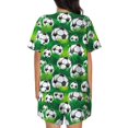 thumbnail image 4 of Womens Pajama Sets With Pocket, soccer Football ball green grass Lounge Sets Short Sleeve Sleepwear PJ Sets for Women, 4 of 6