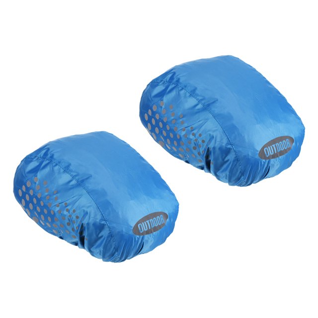 Unique Bargains Waterproof Helmet Cover Bike Helmet Protector Ride Gear with Reflective Strip Blue 2 Pack