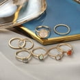 thumbnail image 3 of 8pcs/set Vintage Colorful Stone Geometry Rings Knuckle Finger Ring Set Jewelry, 3 of 6