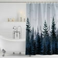 thumbnail image 4 of Forest Waterproof Fabric Shower Curtain,Dark Blue Fall Bird Vintage Farmhouse Tree Waterproof Fabric Shower Curtain for Bathroom Curtains Bathtubs Hotel Shower Curtains with 12 Hooks Stall 48x72in, 4 of 8