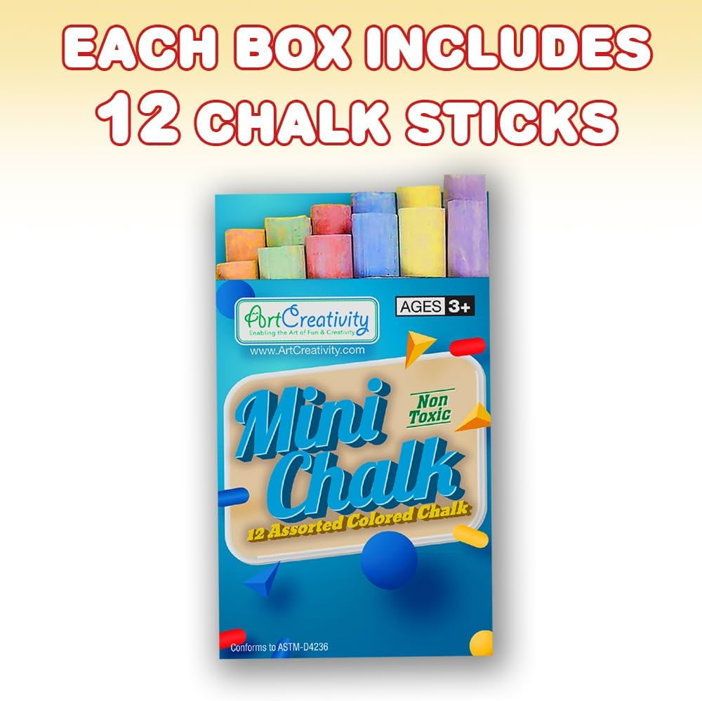 ArtCreativity Mini Chalk Set – Non-Toxic, Washable Sidewalk
