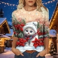 thumbnail image 3 of JTZGDY Womens Christmas Shirts Xmas Funny Printed Crew Neck 3/4 Length Sleeve Tops 2026 Festive Dressy Casual,Plus Size,Christmas Clothes for Women,Holiday Basic Tee,Tunic Tops Pullovers, 3 of 8