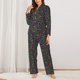thumbnail image 2 of Balery Musical Notes Conjunto de Pijama con Estampado para Mujer, Conjunto de Dos Piezas con Manga Larga, Ropa de Dormir Suave con Bolsillos, Pijamas Cómodos-XX-Large, 2 of 7