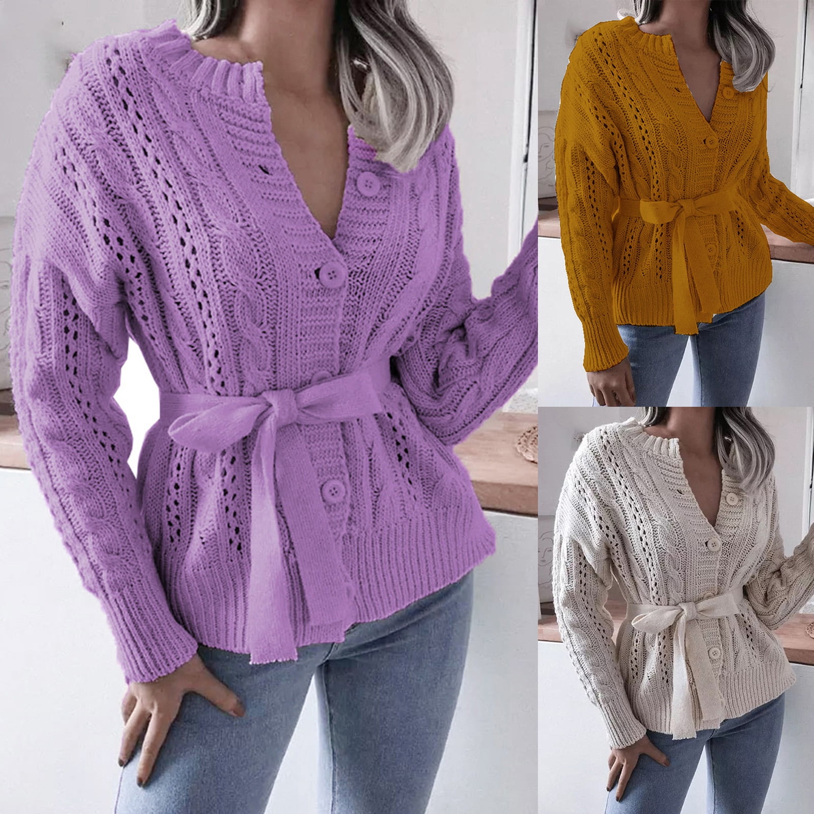 O-Neck Long Sleeve Knitted Top Autumn 