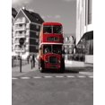thumbnail image 1 of ABPHOTO Polyester Street View Red Bus Photography Backdrops Photo Props Studio Background 5x7ft, 1 of 2