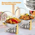 ROVSUN 5QT 4 Packs Chafing Dish Buffet Set Gold Accent,Round Stainless