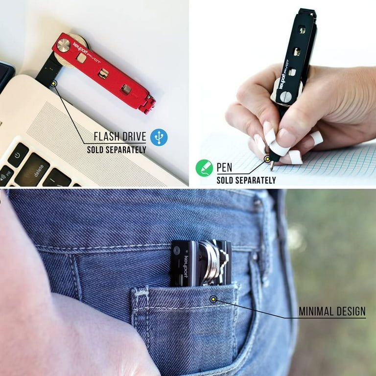 Keyport Pivot Key Organizer Pocket Key Holder EDC Multi Tool Keychain Modern Swiss Army Key Chain with Lost Found All In One Black Walmart