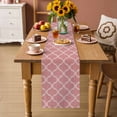 thumbnail image 2 of Coral Pink Morocco Table Runner 72 Inches, Vintage Geometric Plaid Mahbudium Bed Runner Dresser Scarves Tabletop for Indoor Outdoor Parties/Ceremony/Banquet, 14" x 72", 2 of 8