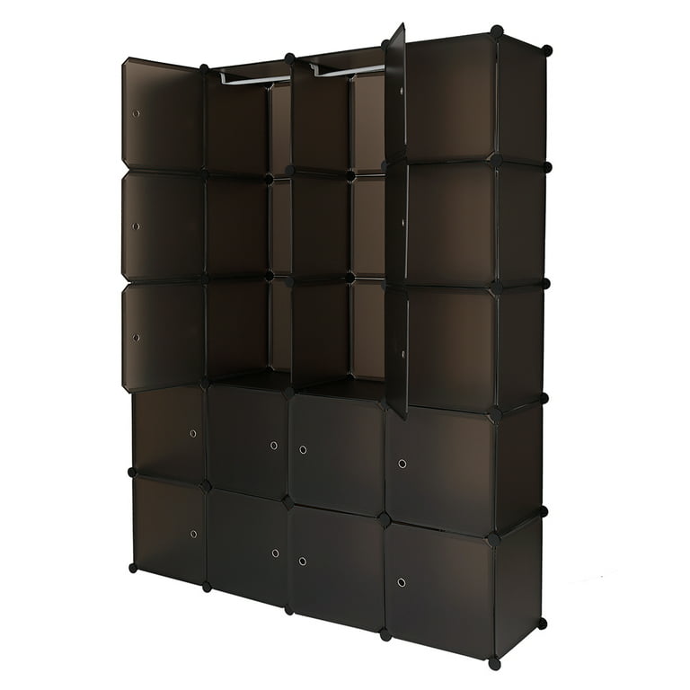 Stackable Cube Storage Shelves with Hanging Rod - On Sale - Bed