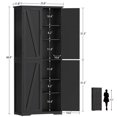 thumbnail image 3 of TEENFON 67" Kitchen Pantry Cabinet with 4 Doors, Farmhouse Pantry Cabinet with Adjustable Shelves, Storage Cabinet for Kitchen, Bathroom, Black, 3 of 7
