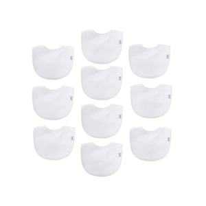 Neat Solutions 10 Pack White Infant Feeding Bibs