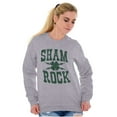 thumbnail image 3 of St Patrick's Day Shamrock Clover Unisex Plus Fleece Graphic Sweatshirt Brisco Brands 2X, 3 of 5