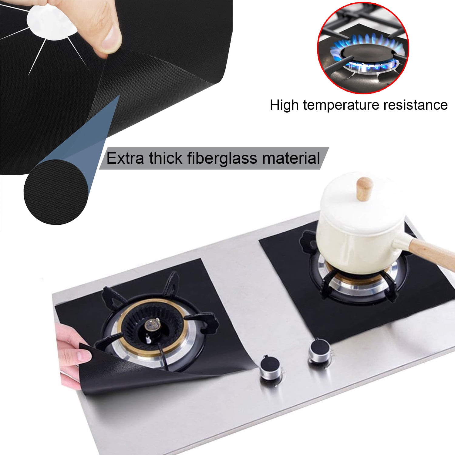 UHIAGREE 10 pack Gas Stove Burner Covers,10.6" x 10.6" Non-Stick Stove Top Range Protectors,Reusable