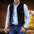 thumbnail image 2 of Men's Vest Vintage Oktoberfest Button Vest Slim Fit Casual Dressy All Seasons Men Vest Casual, 2 of 6