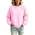 thumbnail image 2 of Crew Neck Sweatshirts Women Fall Oversized Crewneck Sweatshirt Vintage Fleece Pullover Loose Fit Cute Y2K Hoodie 3XL, 2 of 6