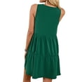 thumbnail image 4 of YouLoveIt Women’s Summer Sleeveless Mini Dress V Neck Casual Loose Flowy Swing Dress Sundress Solid Color Loose Ruffle Tunic Dress Holiday Plain T Shirt Dress, 4 of 7