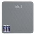 thumbnail image 1 of Báscula de baño digital de alta precisión Greater Goods para peso corporal, con cubierta de silicona texturizada antideslizante, capacidad de 400 lb, color gris, 1 of 5