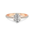 thumbnail image 3 of 3 Carat IGI Certified Oval Shape Lab Grown Diamond Engagement Ring | 14K Rose Gold |Mereia Secret Halo Lab Diamond Ring | FG-VS1-VS2 Quality Friendly Diamonds, 3 of 5