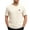 #112-Beige, variant on Men's Textured Herringbone Pattern T-Shirt with Leather Patch Casual Short Sleeve Beige XL Gifts for Father
