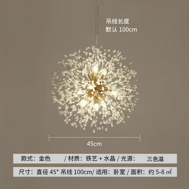 Mistaha Nordic Dandelion Crystal Chandelier Modern Simple Creative Warm Living Room Bedroom Dining Room Personality