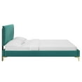 thumbnail image 4 of Modway Peyton Performance Velvet Queen Platform Bed in Teal, 4 of 10