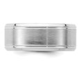 thumbnail image 4 of Auriga Fine Jewelry 925 Sterling Silver Rhodium-plated 8 mm Brushed Fancy Band for Women Size 13.5, 4 of 6