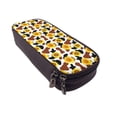 thumbnail image 6 of Picia Cow Print Sunflower Pattern Large Capacity PU Leather Pencil Case Organizer Pen Marker Holder Double Zipper Storage Bag Big Pencil Pouch for College Office, 6 of 6