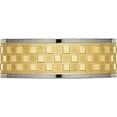 thumbnail image 3 of Titanium 8mm Yellow Ip-Plated Satin And Polished Checkered Band (Size 8.5) Made In China tb246-8.5, 3 of 5
